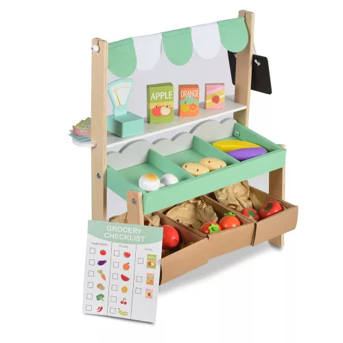 Moni Toys Supermarkt-Spielset aus Holz, 50 x 45 x 21 cm