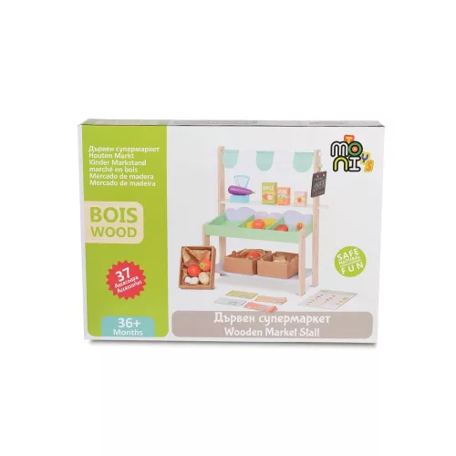 Moni Toys Supermarkt-Spielset aus Holz, 50 x 45 x 21 cm