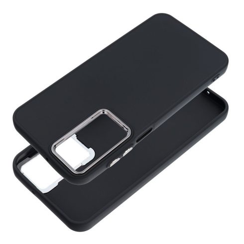 Frame Samsung Galaxy S25 Edge közepesen ütésálló tok kameravédő kerettel, fekete