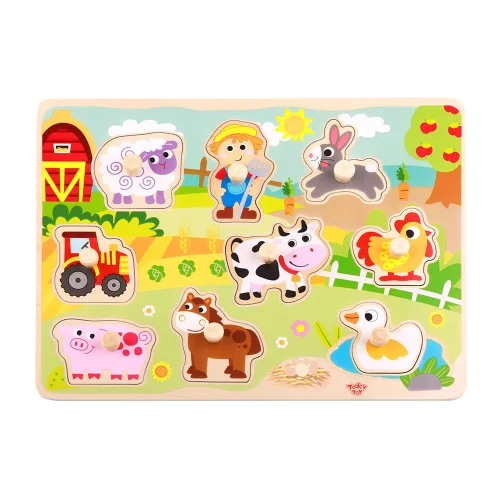TOOKY Toy fapuzzle farm állatok -10dbos