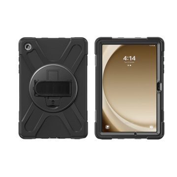   4smarts Rugged Samsung Galaxy Tab S9 FE / S9 / S8 / S7 közepesen ütésálló tok kitámasztóval, fekete