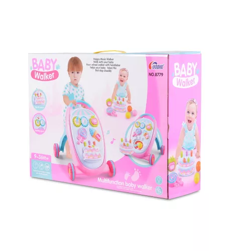 MUSIC BABY WALKER járássegítő sütis PINK