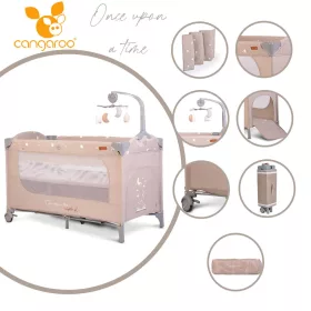   Cangaroo Once upon2 2-stöckiges Reisebett mit drehbarem Musikspielzeug, beige