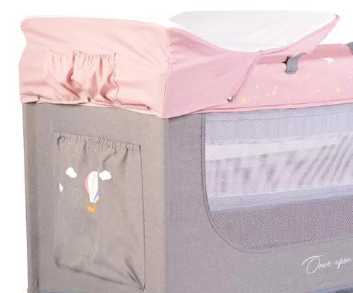 Cangaroo Once upon3 2 szintes utazóágy zenélő játékkal, pelenkázós pink