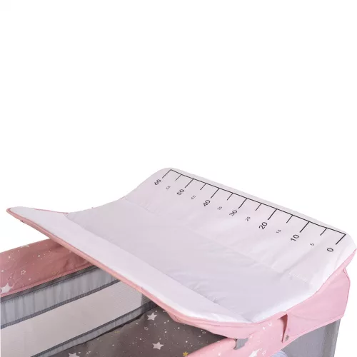 Cangaroo Once upon3 2 szintes utazóágy zenélő játékkal, pelenkázós pink
