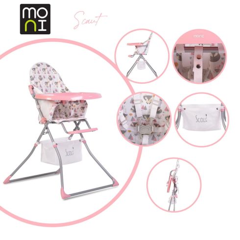 MONI Scaut etetőszék pink