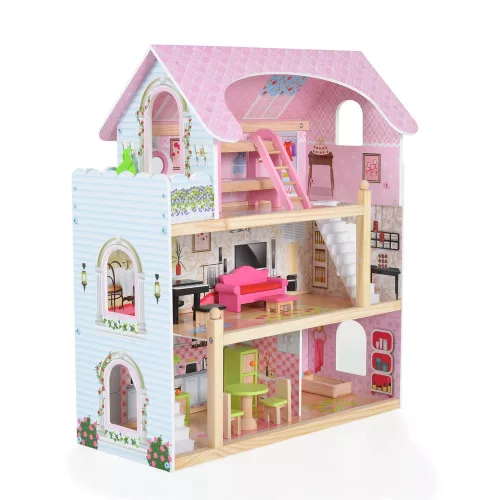 Moni Toys Mila Puppenhaus 70 cm x 62 cm x 31 cm