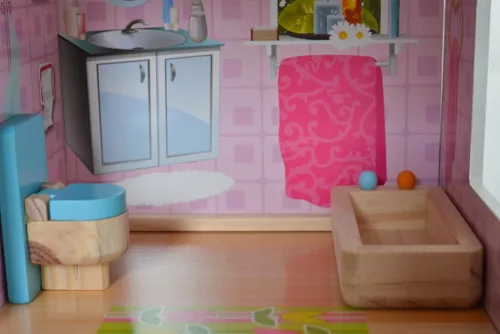 Moni Toys Mila Puppenhaus 70 cm x 62 cm x 31 cm