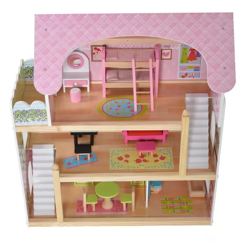 Moni Toys Mila Puppenhaus 70 cm x 62 cm x 31 cm