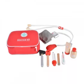 Moni Toys Holzspielzeug-Ambulanzset mit Arzttasche