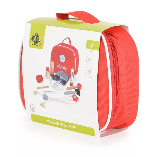 Moni Toys Holzspielzeug-Ambulanzset mit Arzttasche