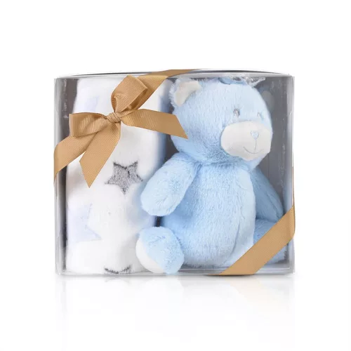 Cangaroo Decke 90x75cm Teddybär Plüsch blau