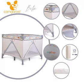   Cangaroo Boho Laufstall mit Reißverschluss und Ausziehfunktion, beige