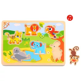 TOOKY Holzpuzzle-Safari mit Tiergeräuschen 7 dBos