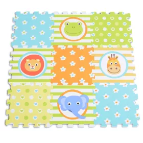 Schaumstoffkissen, 9-teiliges Puzzle, Blumen/Tiere