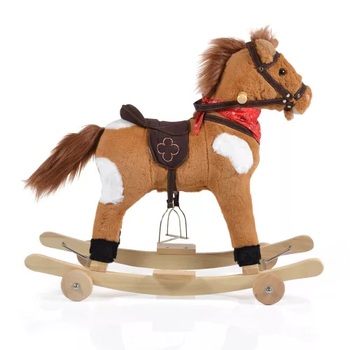 Moni Toys Schaukelpferd mit Rädern, 70 cm, Thunder, hellbraun
