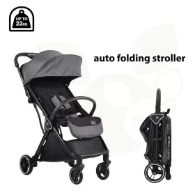   Cangaroo Easy Fold Kinderwagen, einfach zusammenklappbar, grau