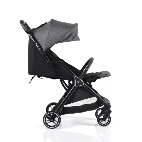 Cangaroo Easy Fold Kinderwagen, einfach zusammenklappbar, grau