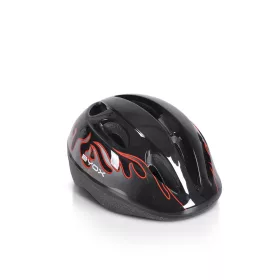 Fahrradhelm mit Flammenzunge, Größe S, 48-54 cm, Schwarz