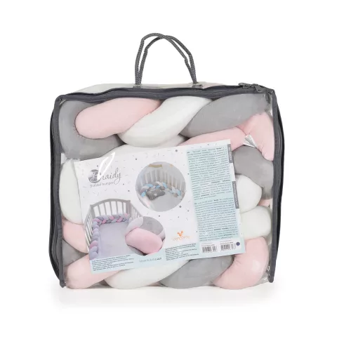 Cangaroo Braidy geflochtenes Haarband 180 cm rosa/grau
