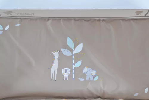SAFARI utazóágy 1 szintes, zippes kibújóval, állatmintás BÉZS