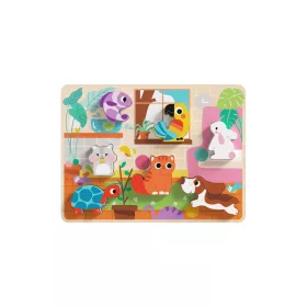 TOOKY Holzpuzzle mit kleinen Haustieren 8 dbos