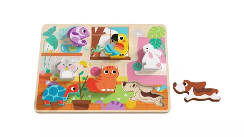 TOOKY Holzpuzzle mit kleinen Haustieren 8 dbos