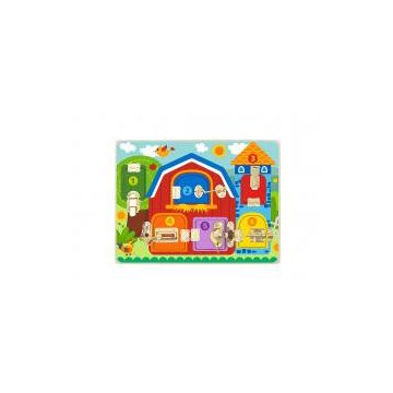Tooky Toy Reteszes Montessori fa tábla TK044