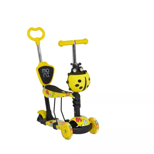 MONI Lollipop-Roller mit Sitz, Marienkäfergelb