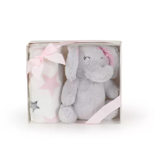 Cangaroo deka 90x75cm plišani slon roza