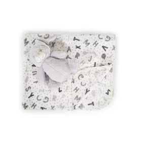 Cangaroo Decke 90x75cm Teddybär Plüsch grau
