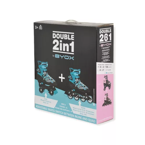 Byox Átalakítható 2in1 görkorcsolya S méret 30-33 PINK