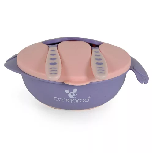 Cangaroo JELLY Tál szett villával, kanállal PINK