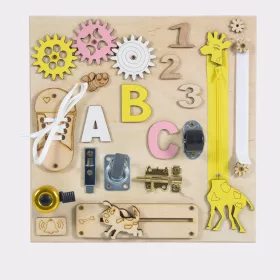 Moni Toys Montessori-Lernwand, kleine Giraffe, 30x30cm