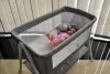 MONI Kalinihta újszülött babaágy önálló, 11 kg, 1 szint fehér láb szürke