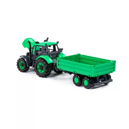 POLESIE Igračke traktor s zamašnjakom i nagibnom prikolicom ZELENI