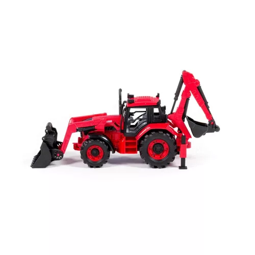 POLESIE 91857 Mini-Traktor-Bagger + Schaufel 26 cm ROT