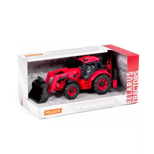 POLESIE 91857 Mini-Traktor-Bagger + Schaufel 26 cm ROT