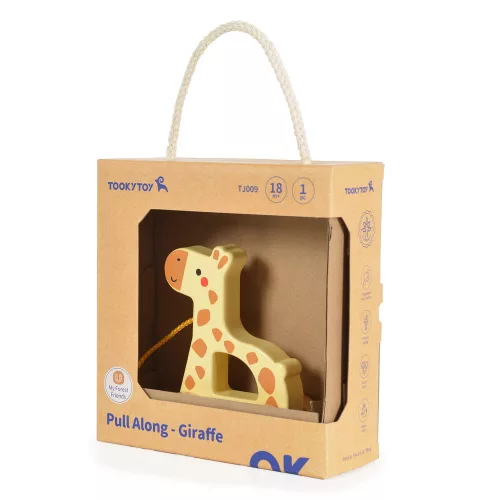 GELBES SPIELZEUG-Ziehgiraffe