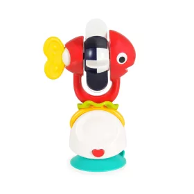   HOLA Spielzeug für den Hochstuhl, 2-in-1 Kauspielzeug, roter Fisch