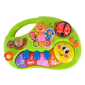   HOLA Babyspielzeug, Wurm, lächelnd, musikalisch, mit Leuchtknöpfen, GRÜN