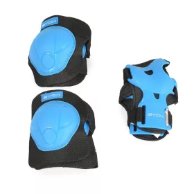   Fahrrad-Schutzausrüstung, Knie-, Ellbogen- und Handschutzset Klasse A bis 25 kg, BLAU