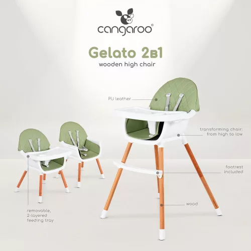 GELATO Holzhochstuhl 2in1, neuwertig