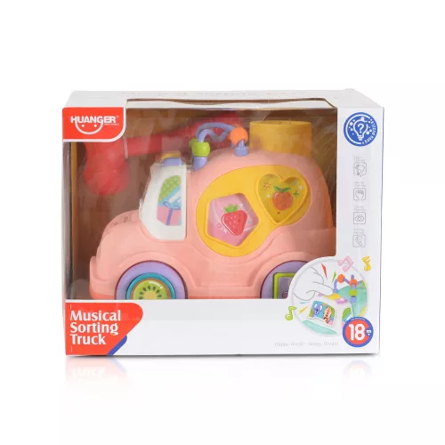 HUANGER Musikauto aus Kunststoff, rosa