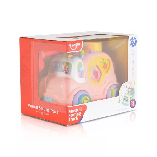 HUANGER Musikauto aus Kunststoff, rosa