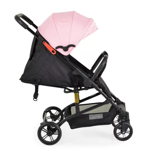 MONI Colibri Kinderwagen mit flachem Vorderrad, Einzelrad, rosa
