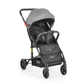   MONI Colibri Kinderwagen mit flachem Vorderrad, Einzelrad, grau