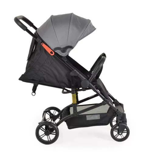 MONI Colibri Kinderwagen mit flachem Vorderrad, Einzelrad, grau
