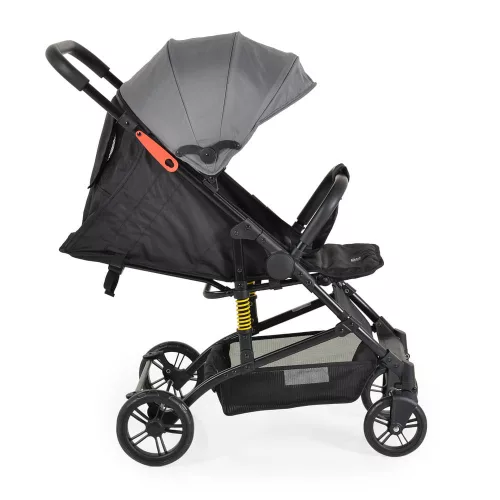 MONI Colibri Kinderwagen mit flachem Vorderrad, Einzelrad, grau