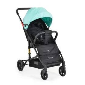   MONI Colibri Kinderwagen mit flachem Vorderrad, Einzelrad, türkis
